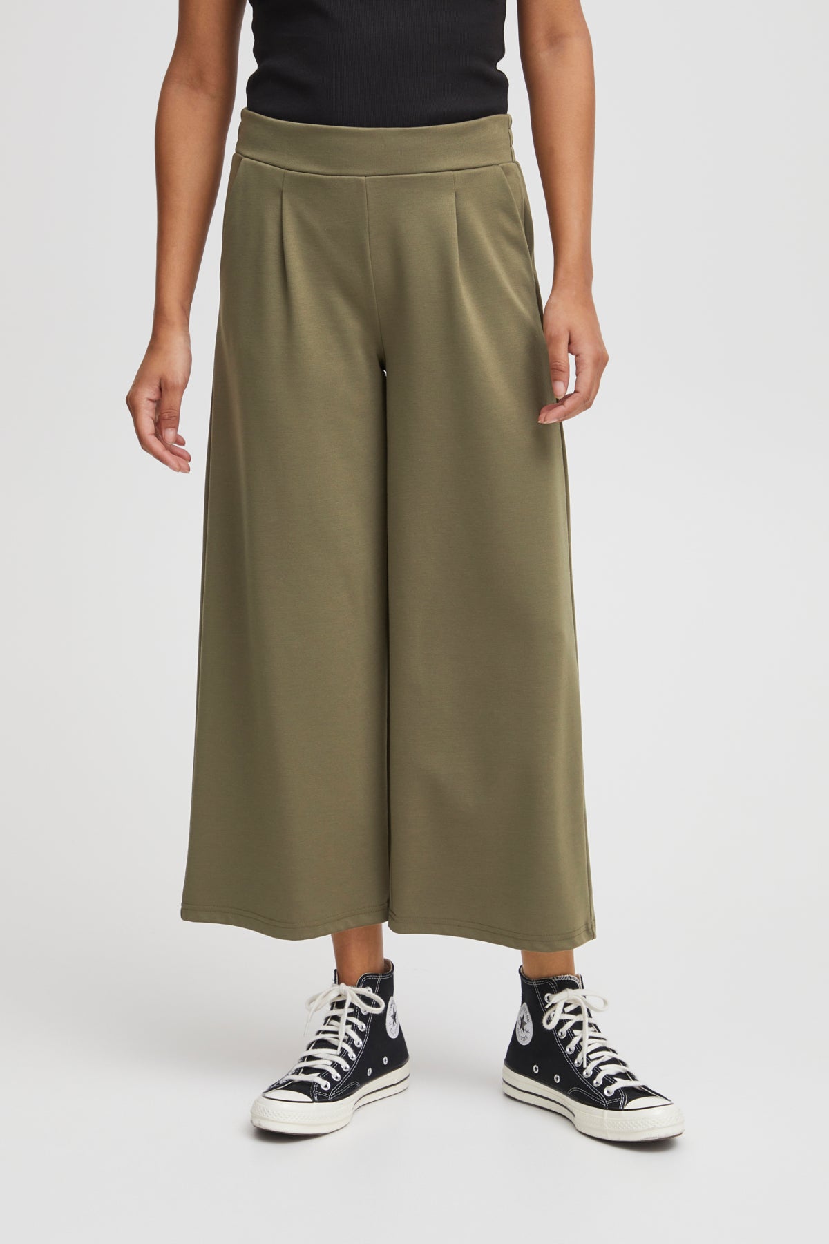 Pantalón ancho cropped EMANUELE caqui