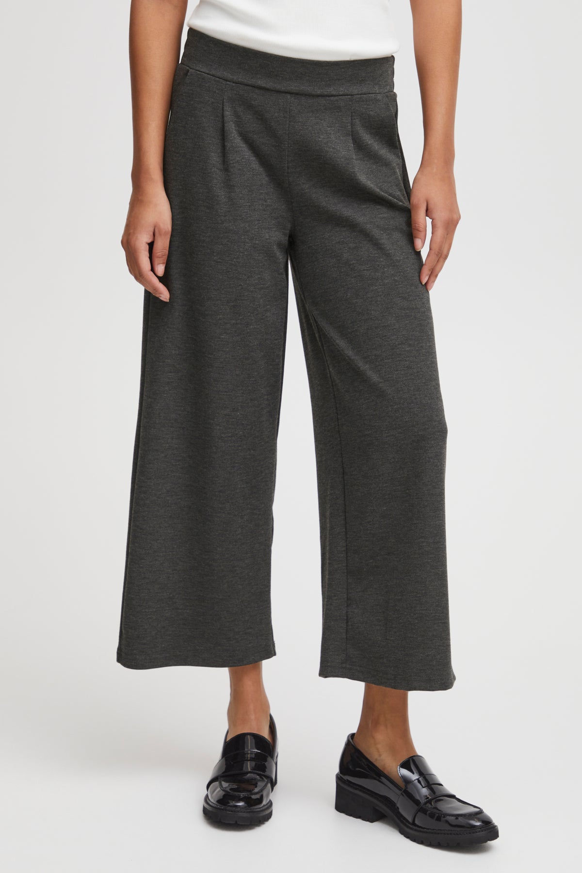 Pantalón ancho cropped EMANUELE gris osc.