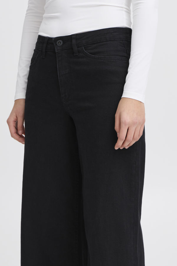 Vaqueros wide leg negro ZINDY
