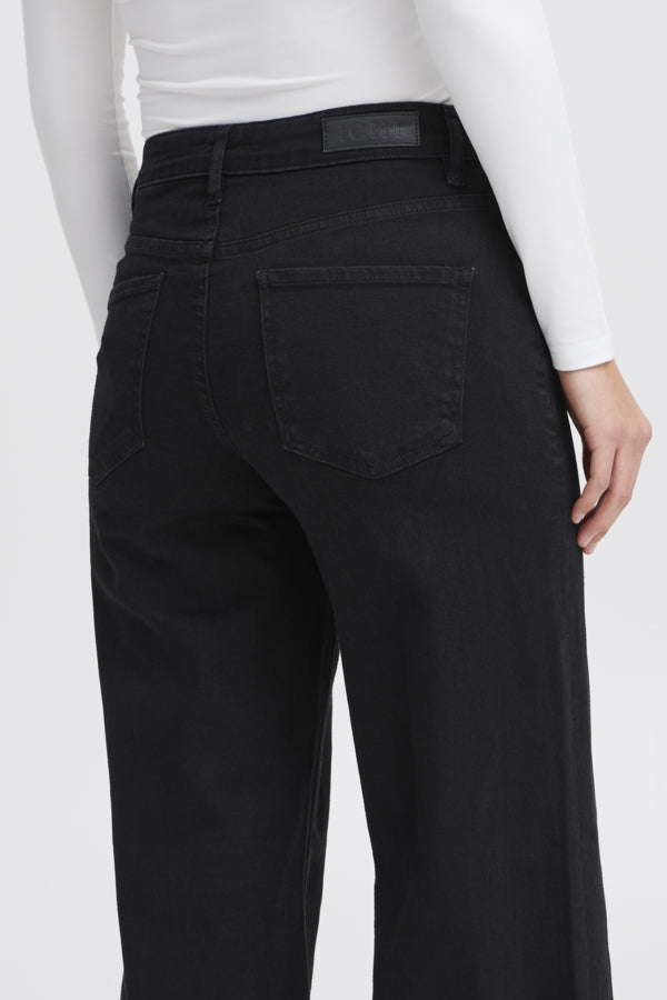 Vaqueros wide leg negro ZINDY