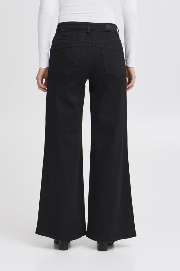 Vaqueros wide leg negro ZINDY