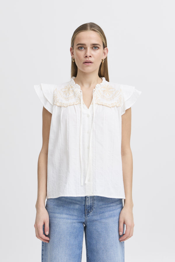 Blusa bordada sin mangas GISELA