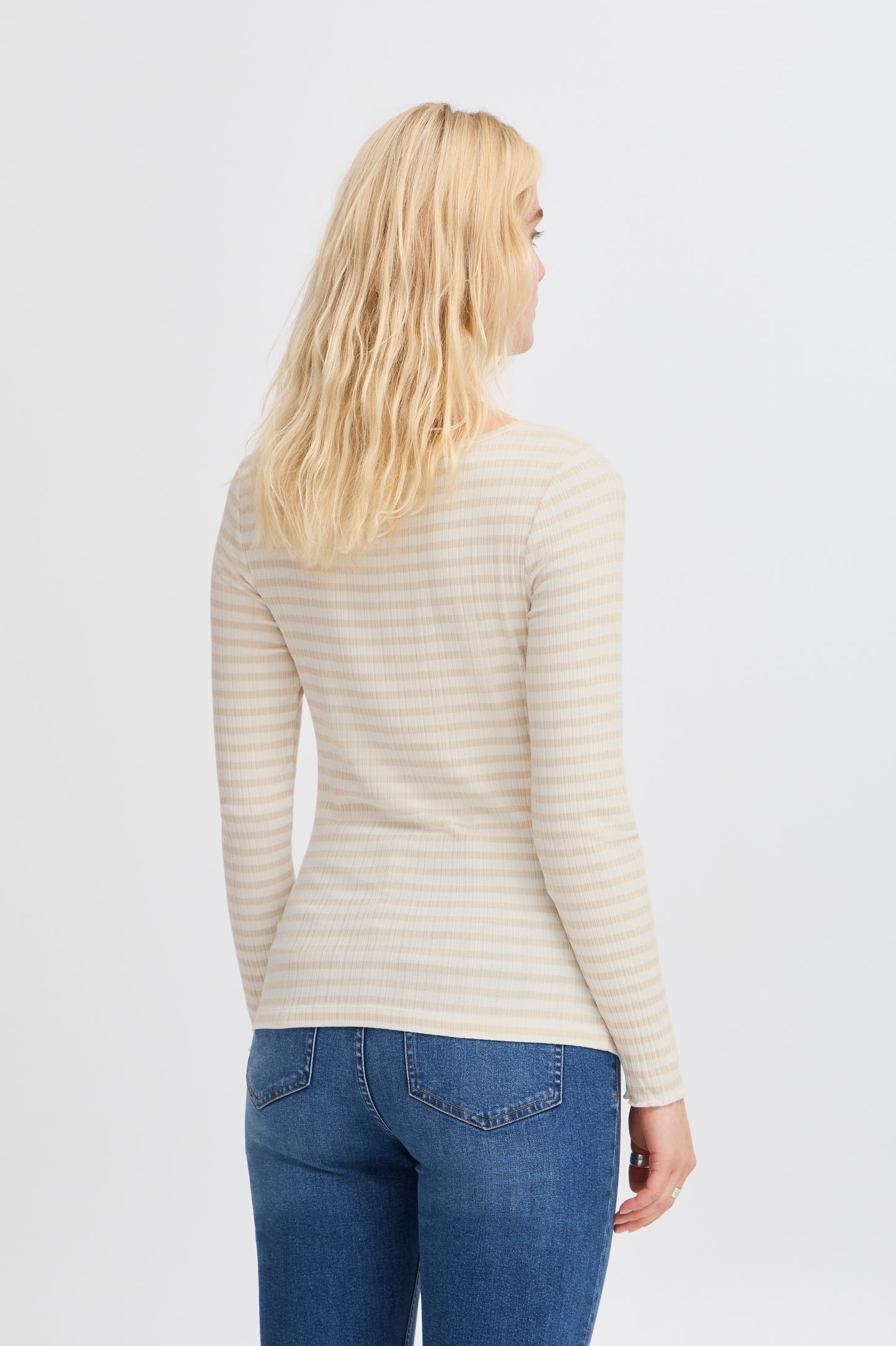 Camiseta elástica con estampado a rayas MILLA