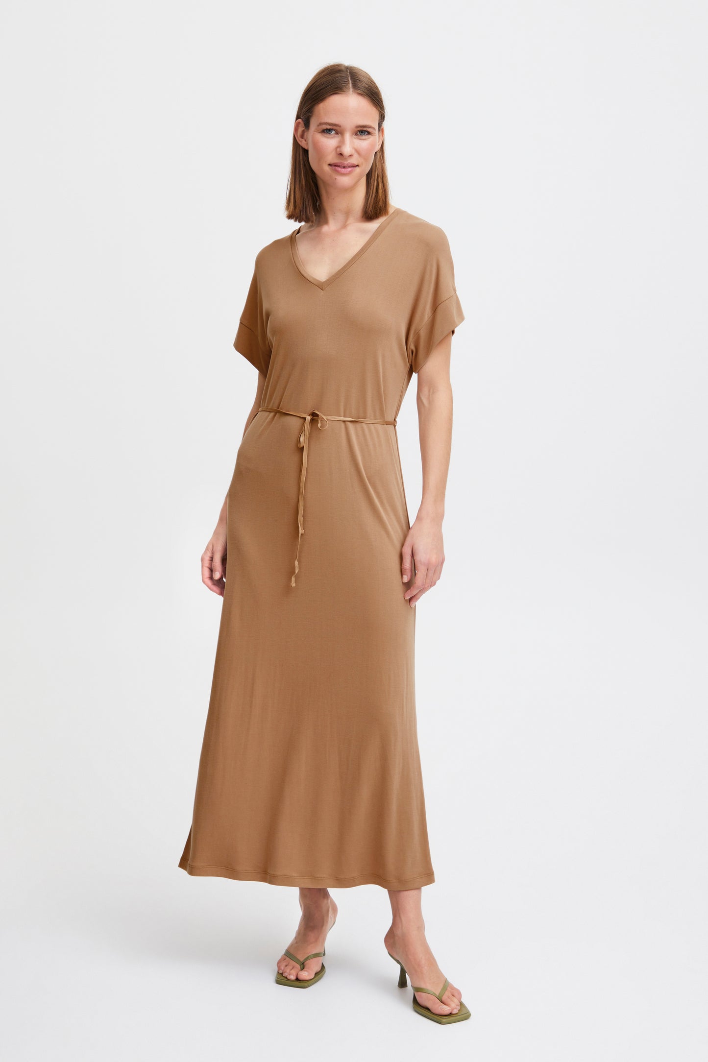 Vestido modal largo tostado PAULA