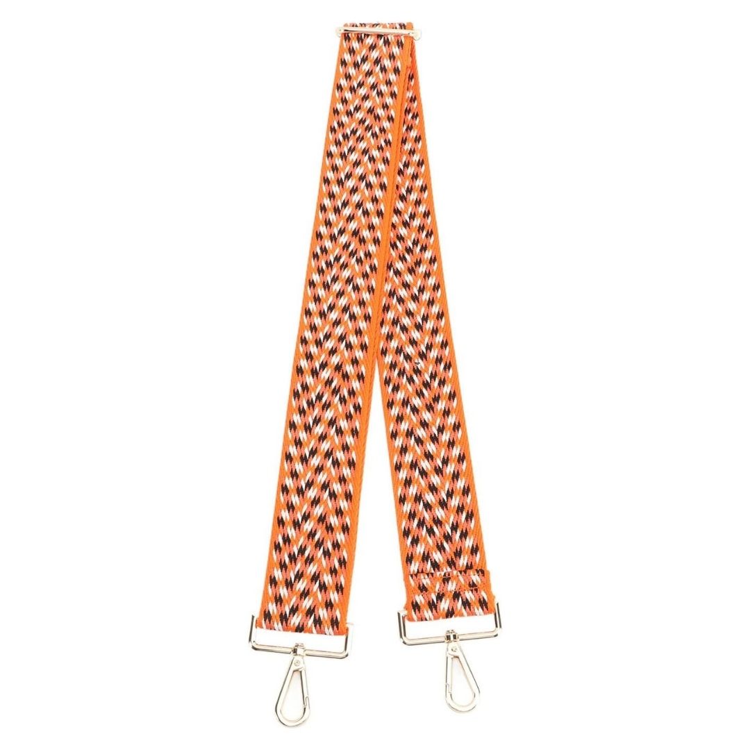 Correa de bolso estampado geométrico naranja