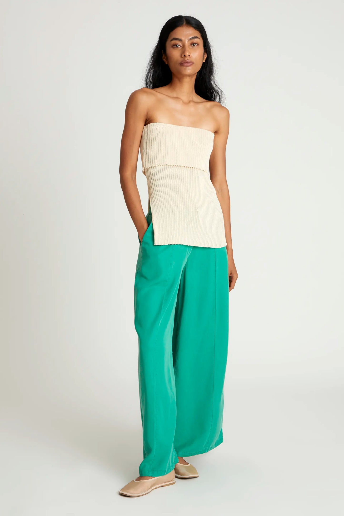 Pantalón ancho verde MARIAN