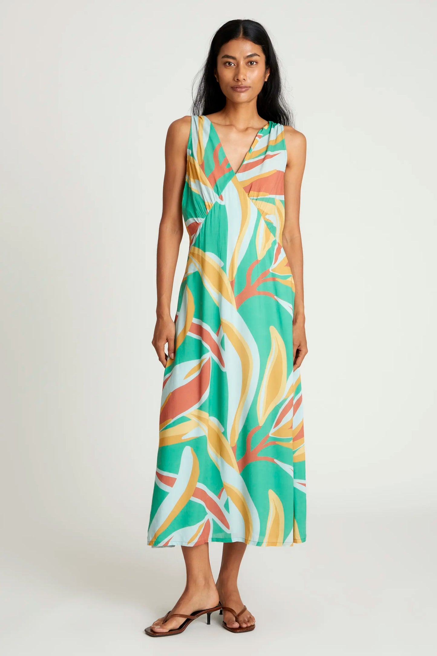 Vestido midi estampado floral MINDI