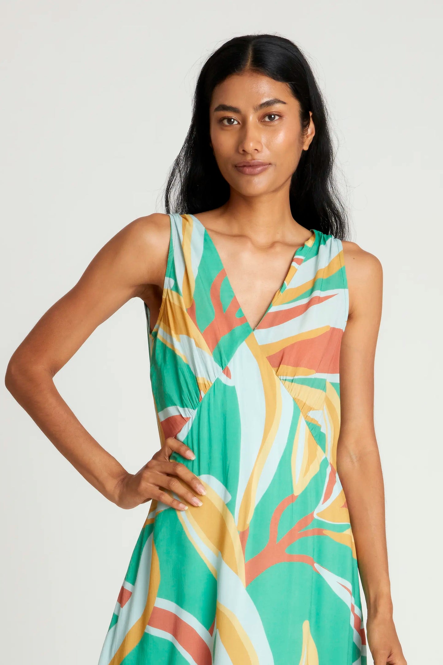 Vestido midi estampado floral MINDI