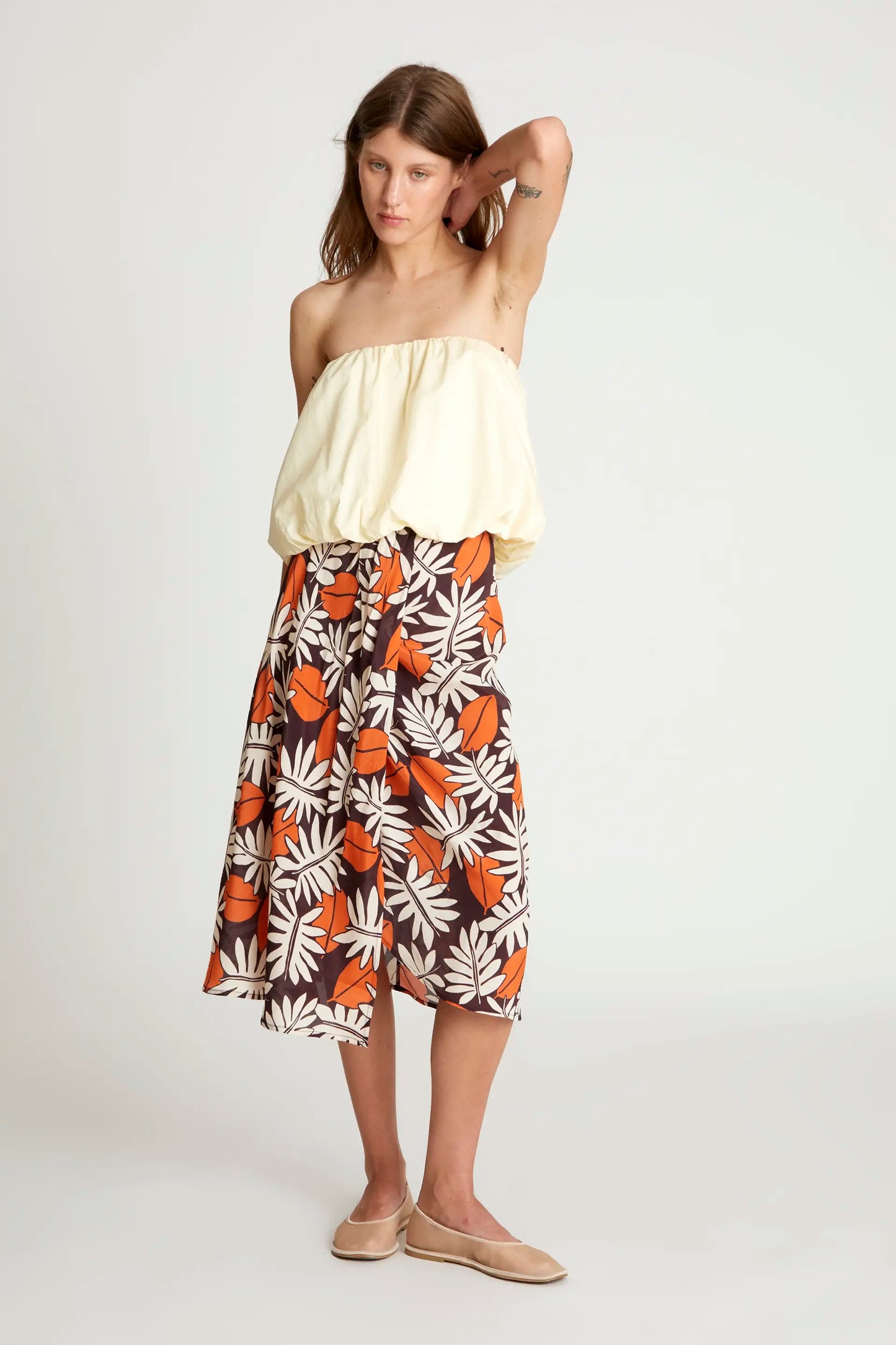 Falda midi estampado floral MALTA