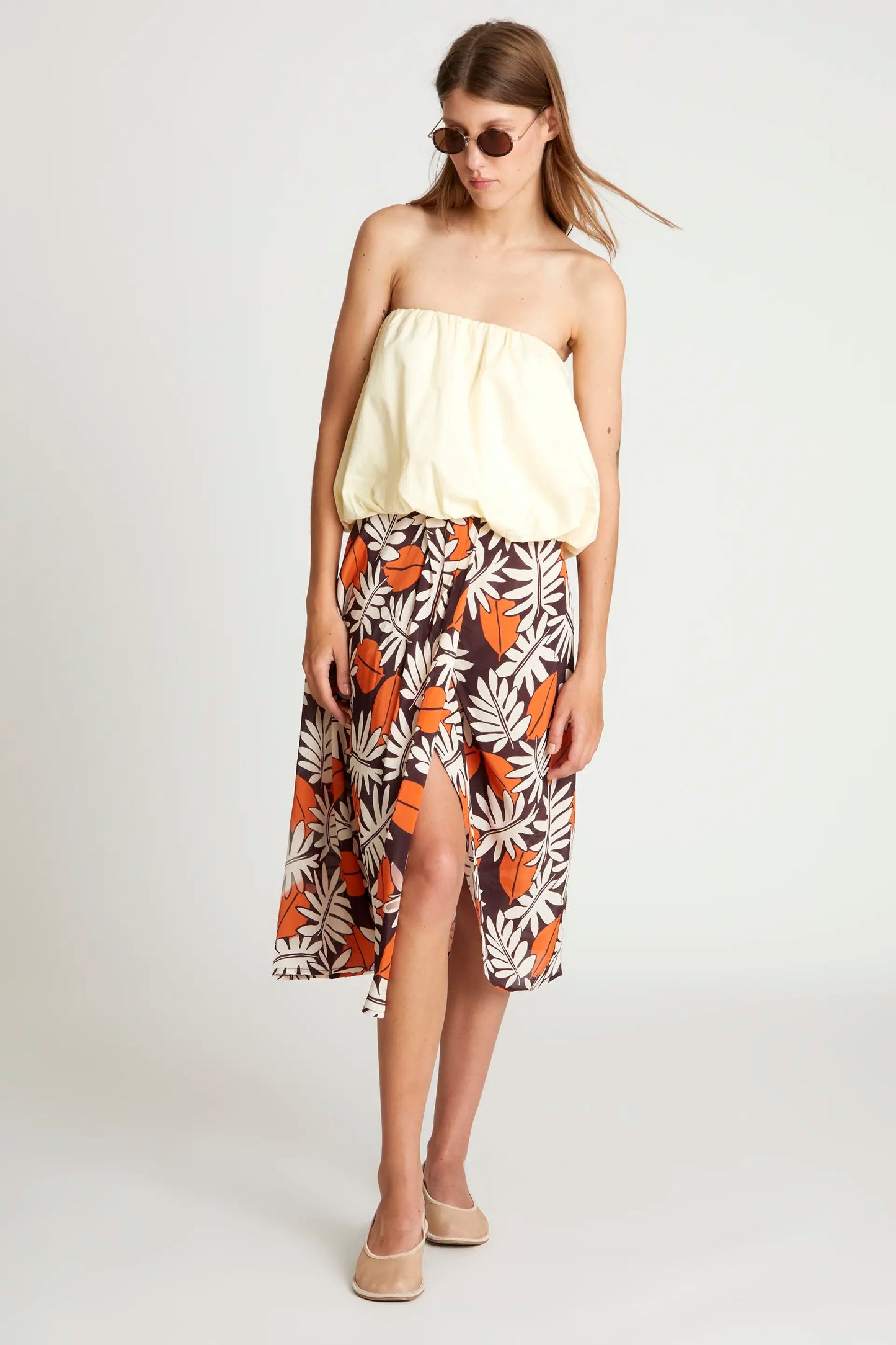 Falda midi estampado floral MALTA