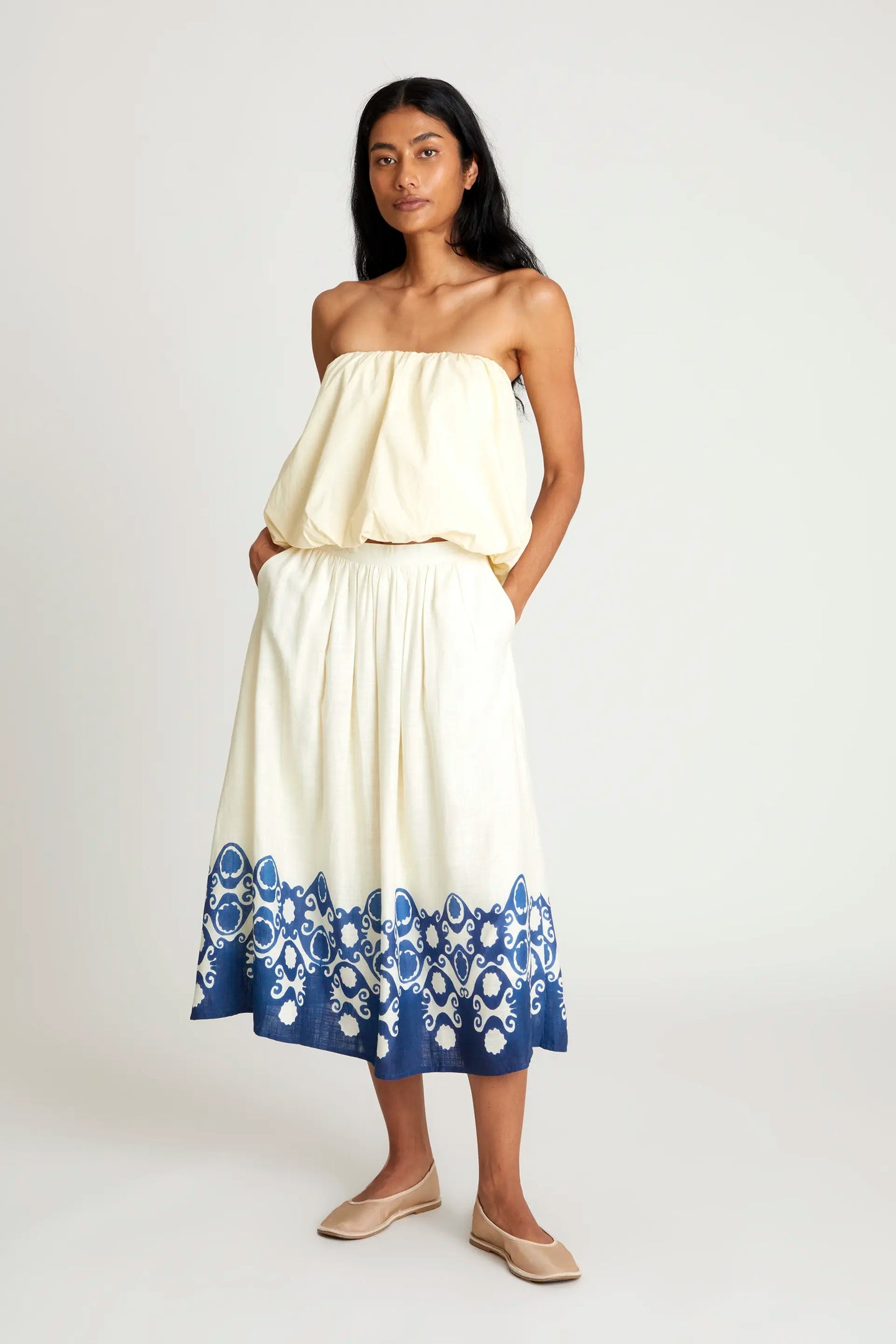 Falda midi estampada AGORA