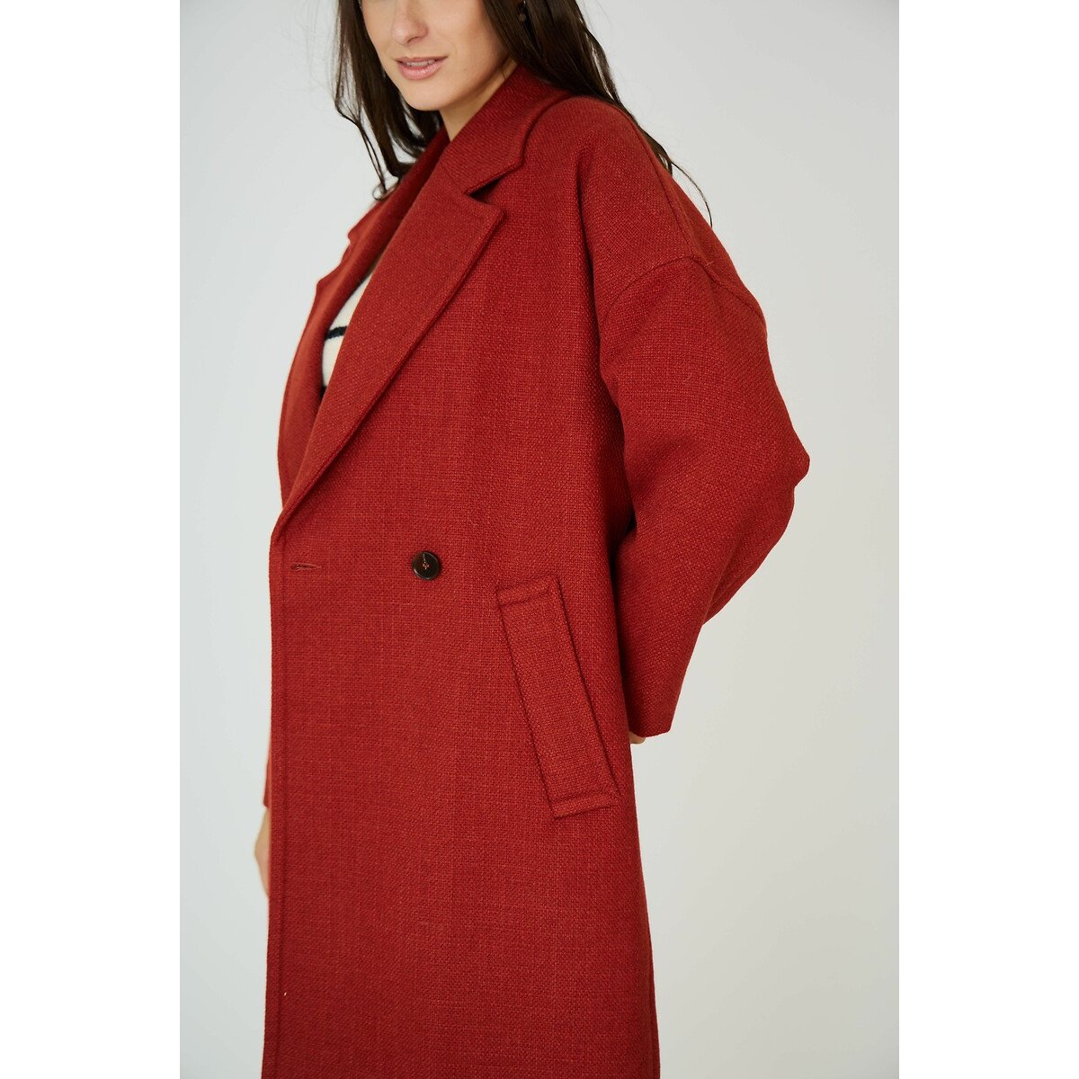 Abrigo de paño rojo NATALIA