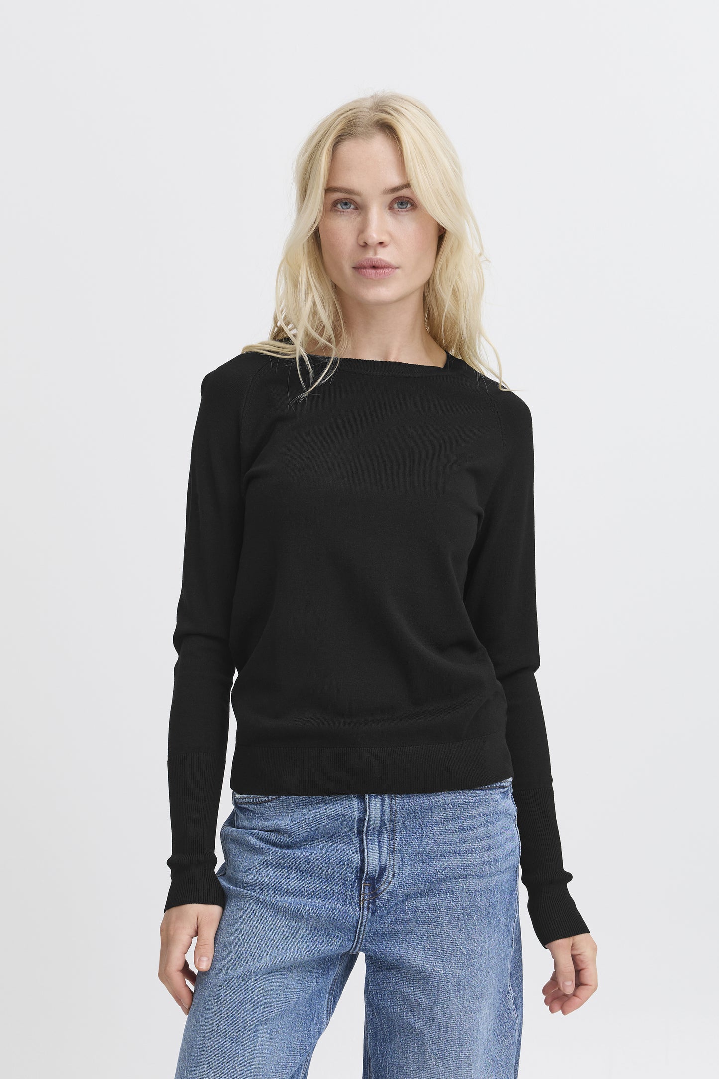Jersey fino de manga larga CUFF negro