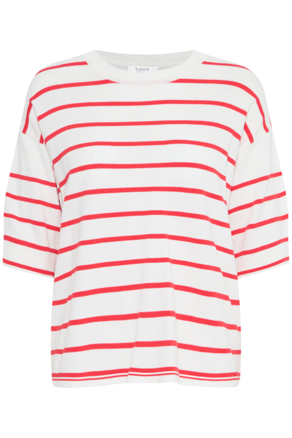 Jersey punto fino rayas rojas