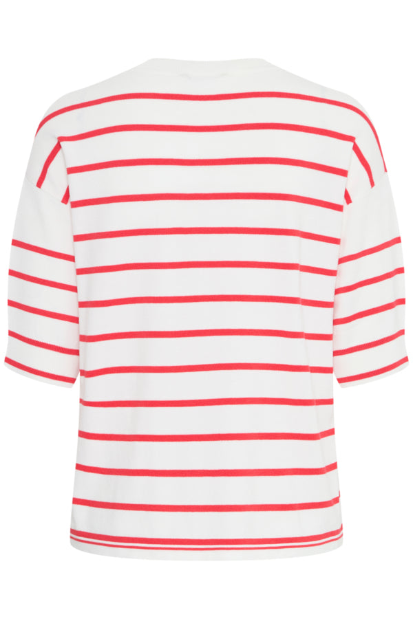 Jersey punto fino rayas rojas