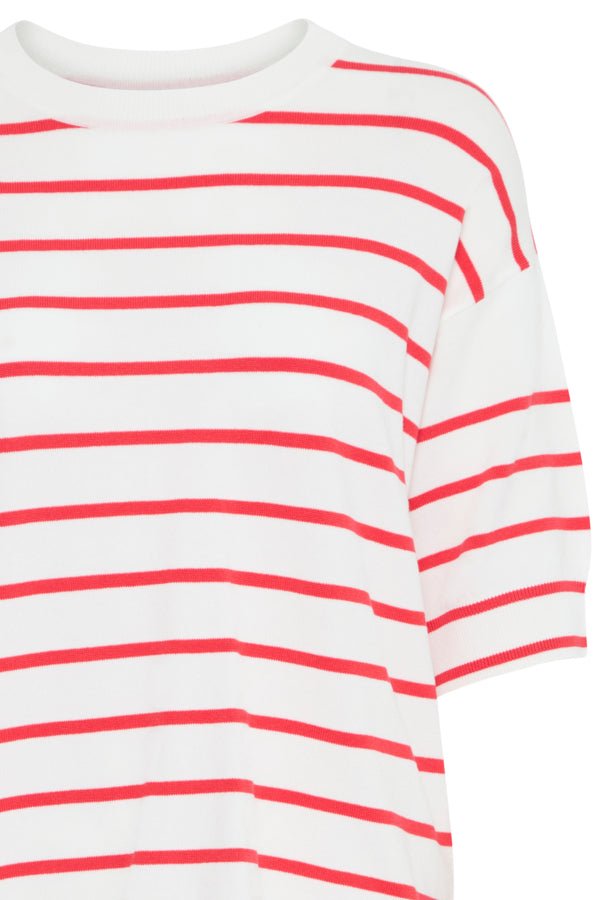 Jersey punto fino rayas rojas