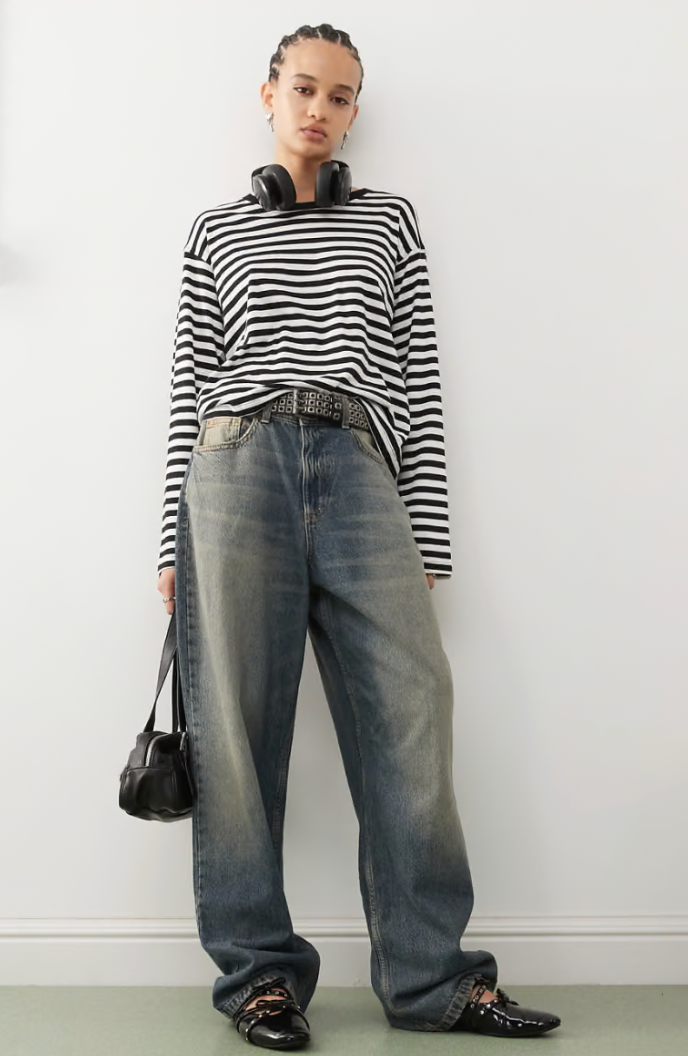 Camiseta oversize de rayas horizontales de Monki