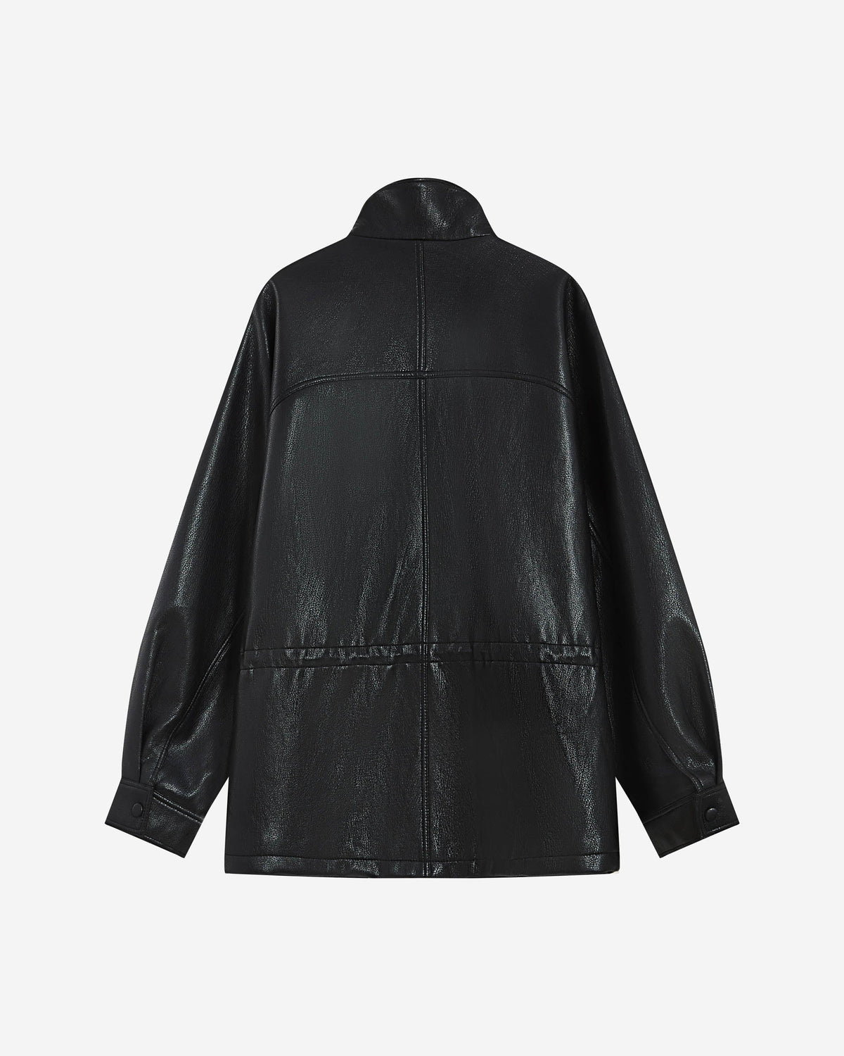 Cazadora negra trench efecto piel LAU