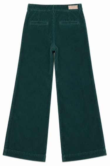 Pantalón de pana verde LEIKA