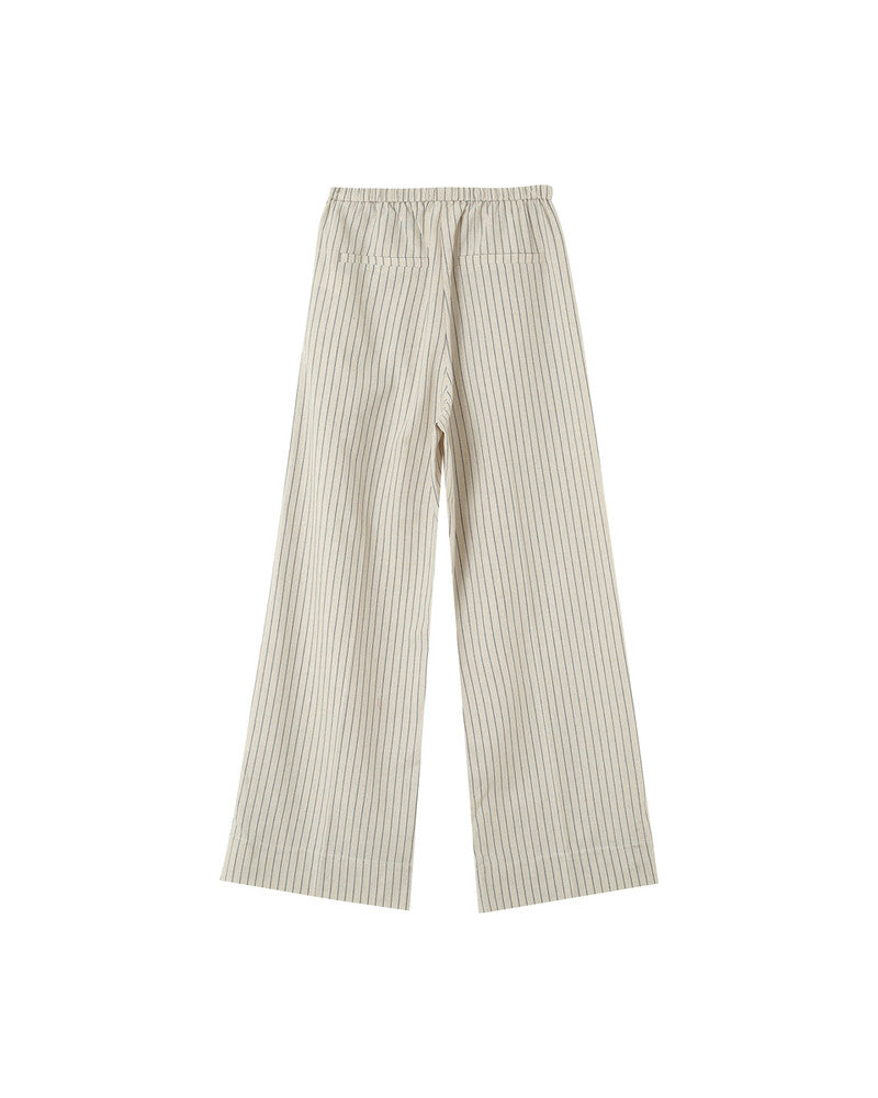 Pantalón beige fluido con rayas MARIN