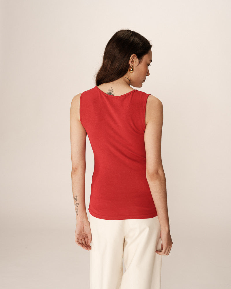 Camiseta sin mangas roja MERLA