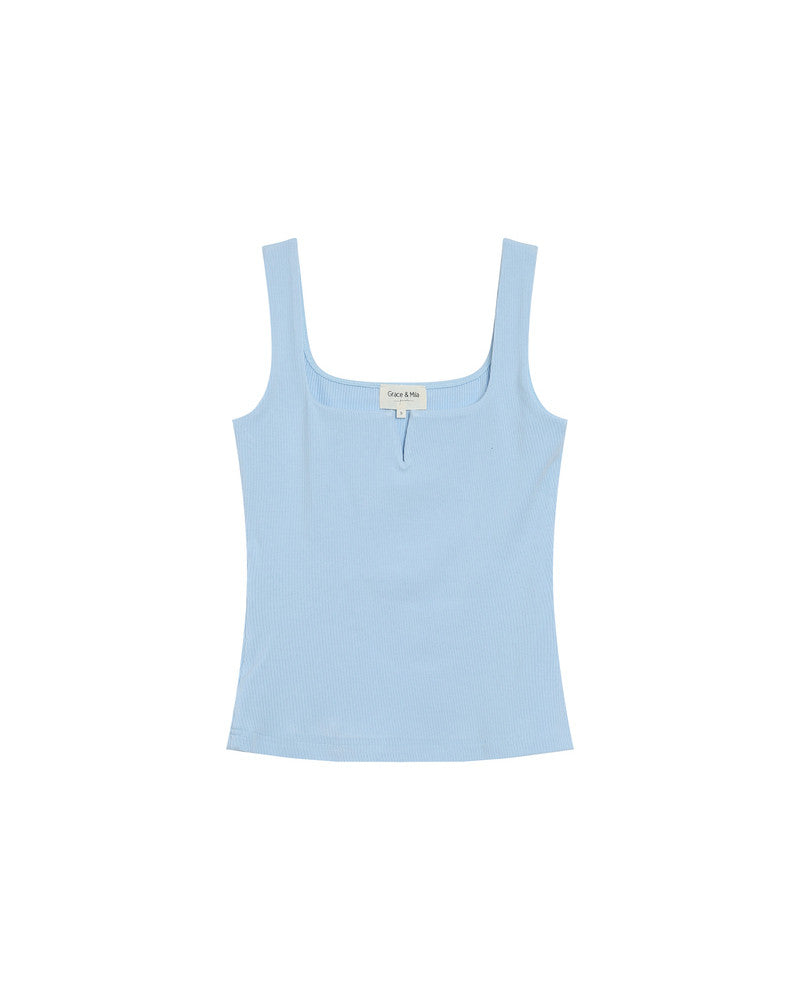 Top de cuello cuadrado azul REINA