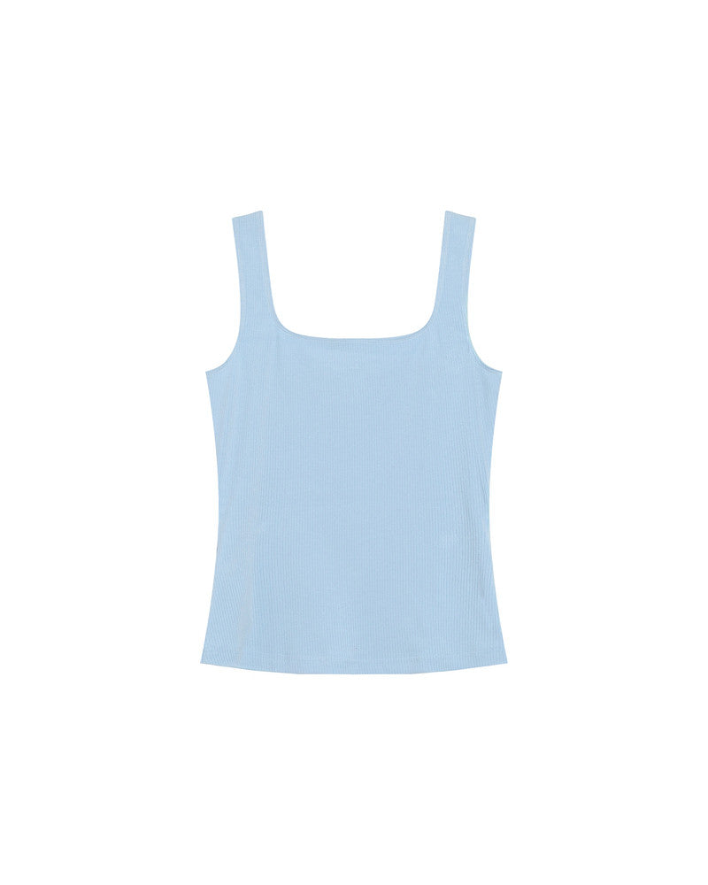 Top de cuello cuadrado azul REINA