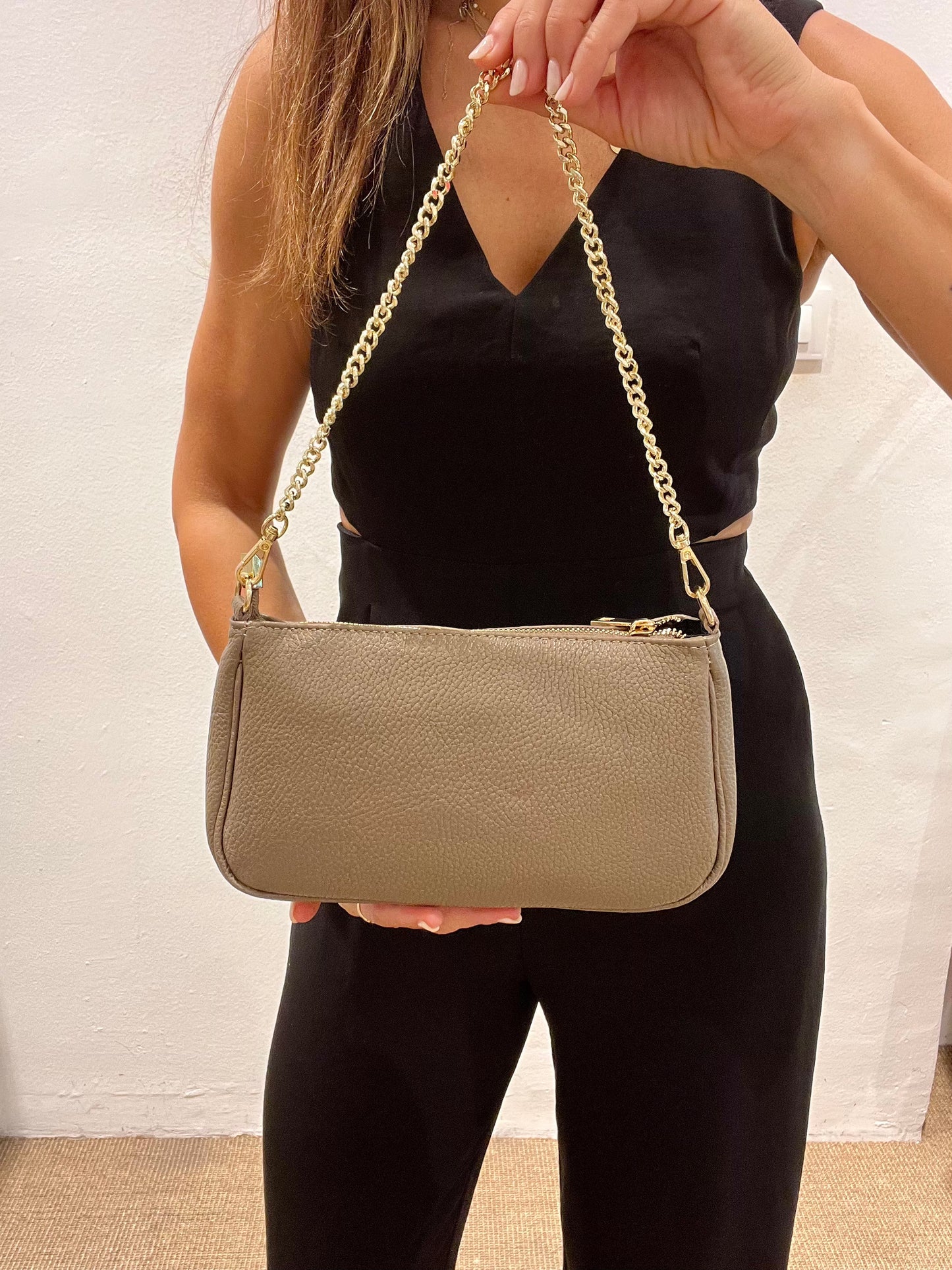 Bolso piel beige MINIMAL
