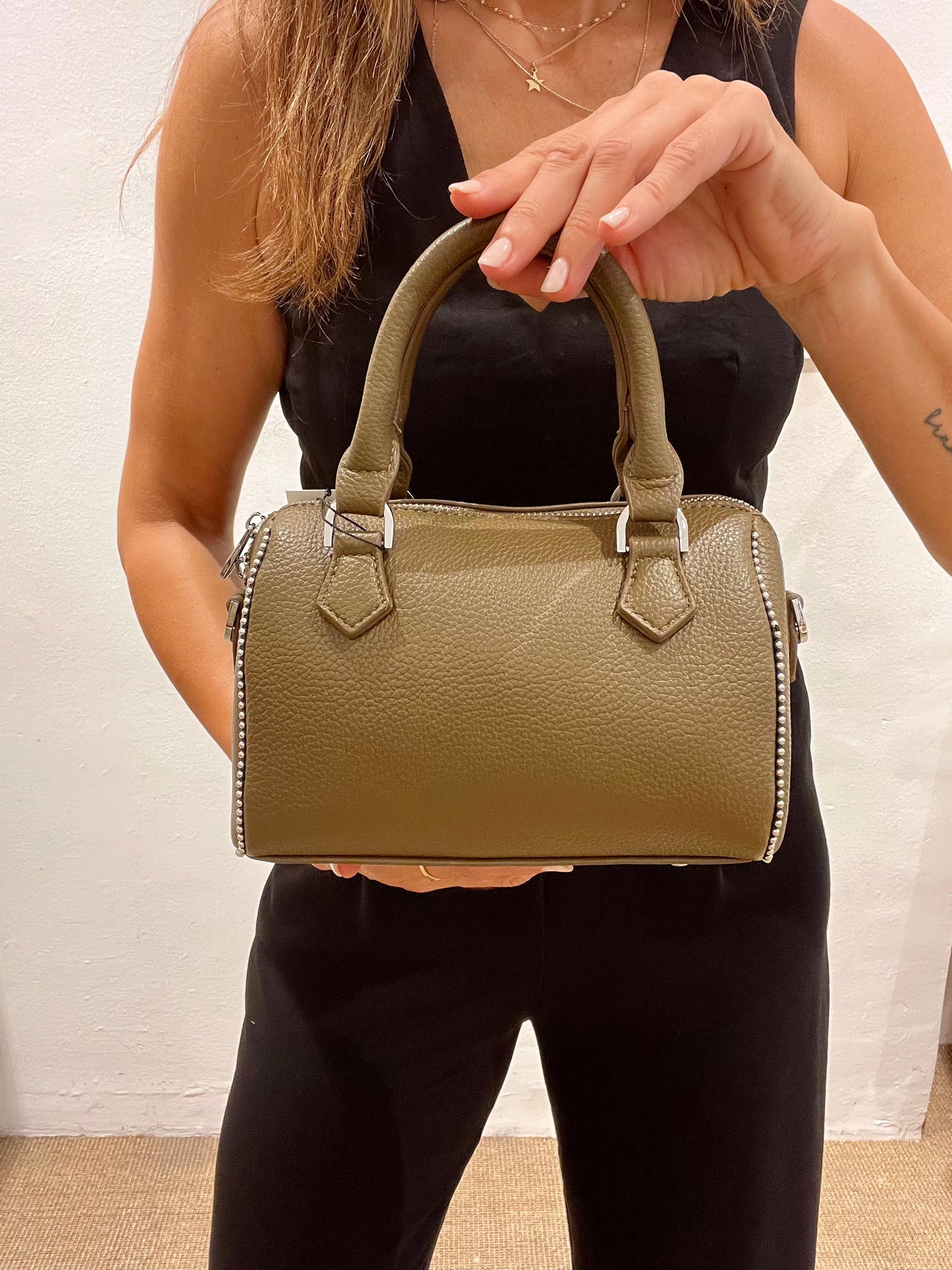 Bolso cremalleras kaki ZADIG