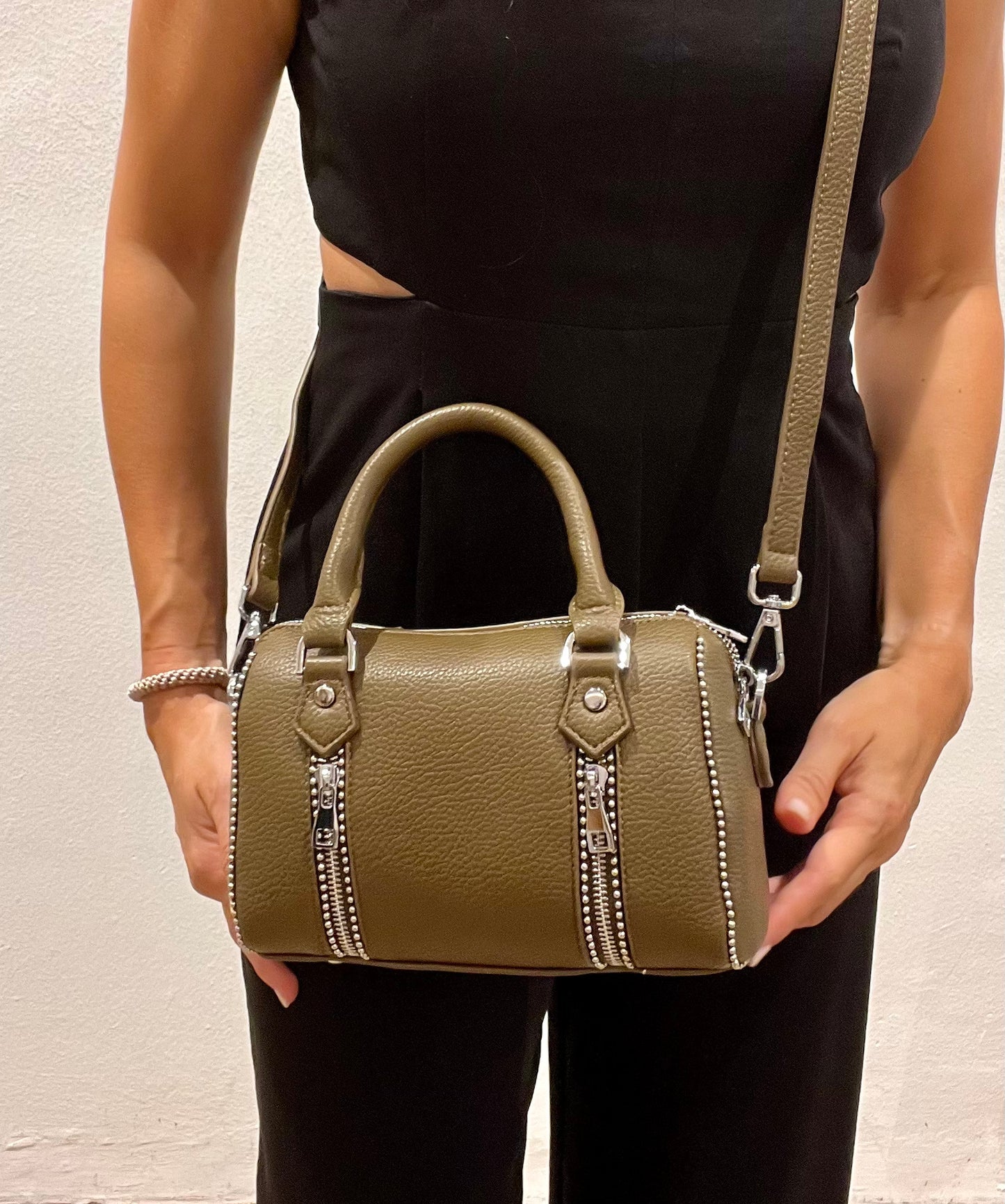 Bolso cremalleras kaki ZADIG