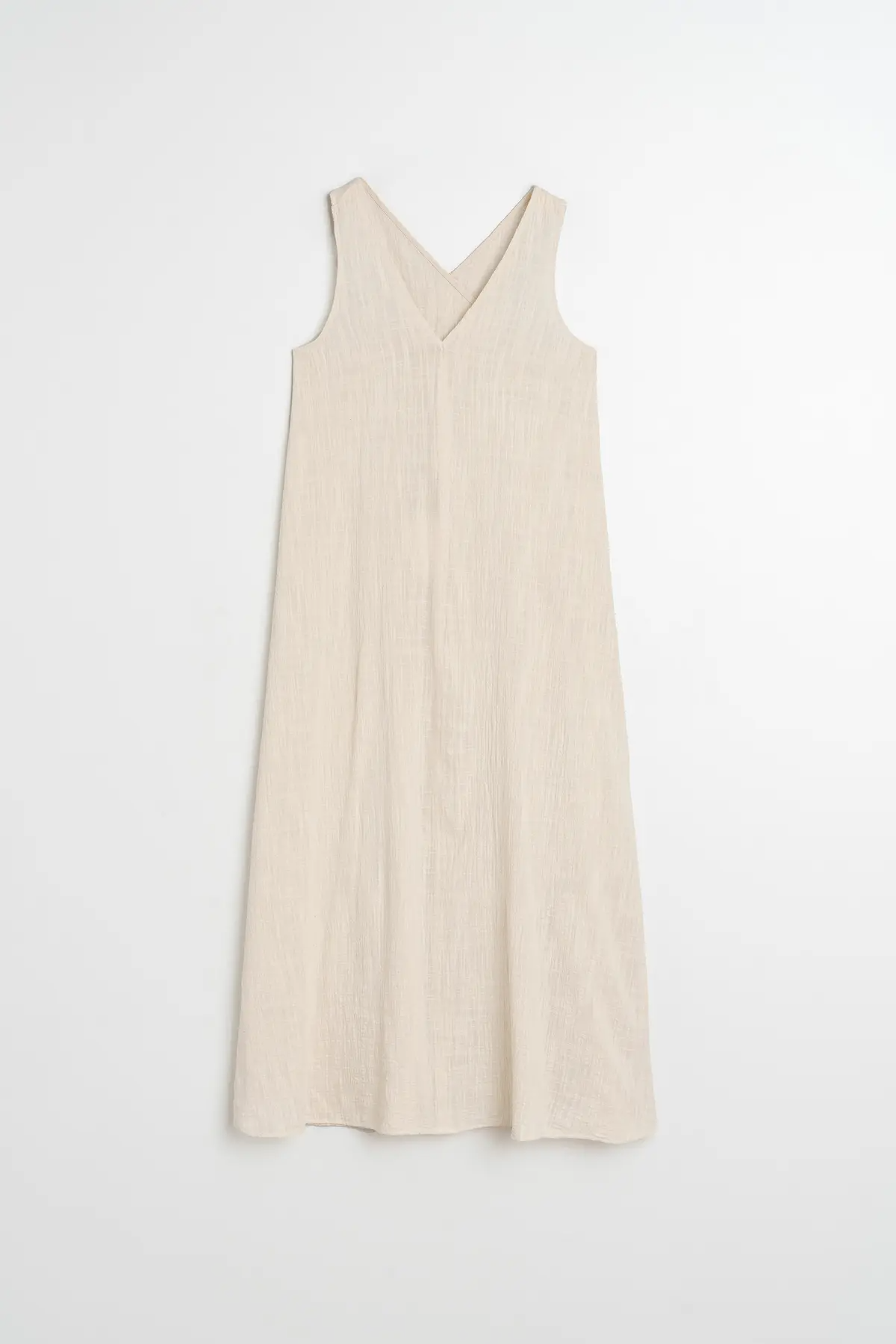 Vestido maxi de gasa crudo DIVA