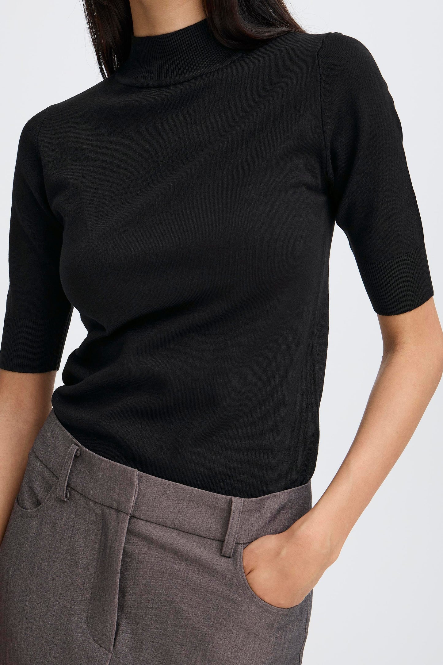 Jersey de punto fino BELINDA negro