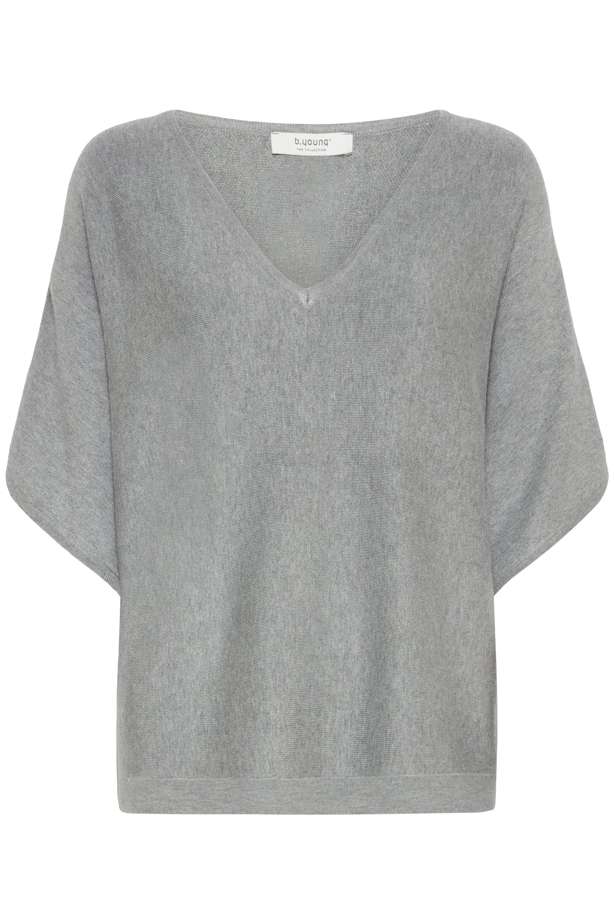 Jersey holgado cuello pico BIANCA gris