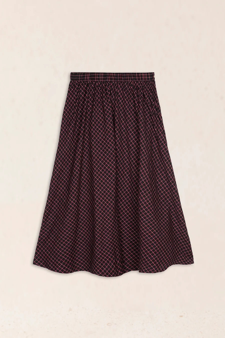 Falda midi bordado beige LATAM