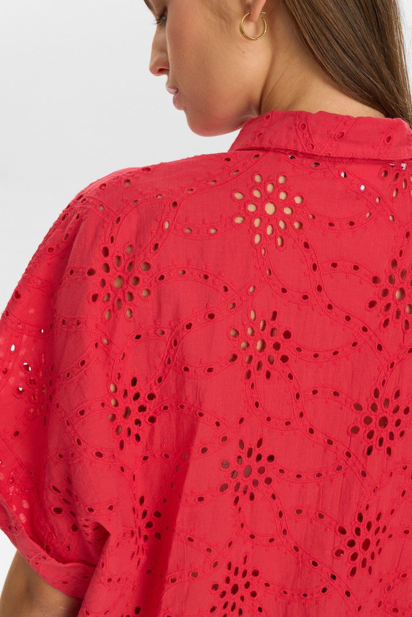 Camisa frambuesa troquelada KARI