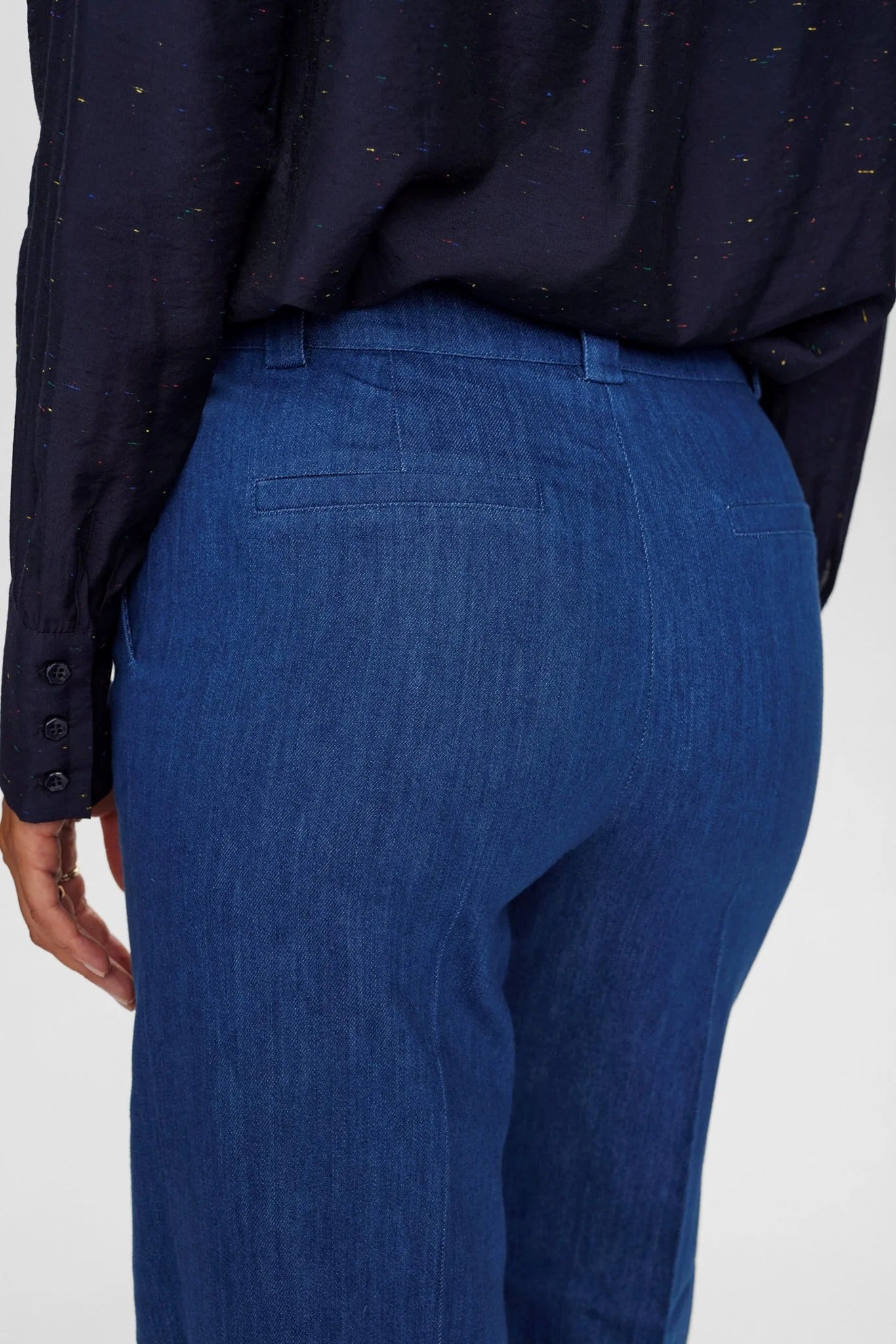 Pantalón sastre denim medium blue DALETTA