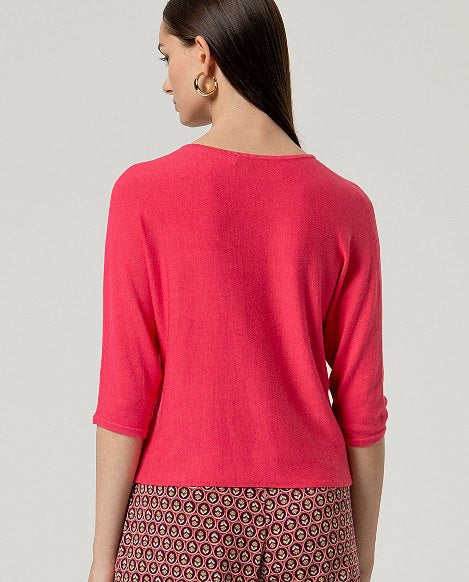 Jersey cuello pico fucsia DARIA