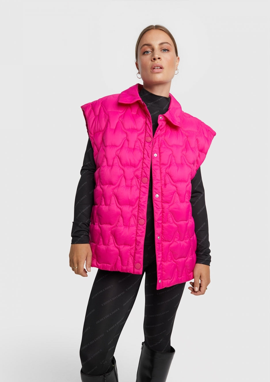 Chaleco acolchado fucsia