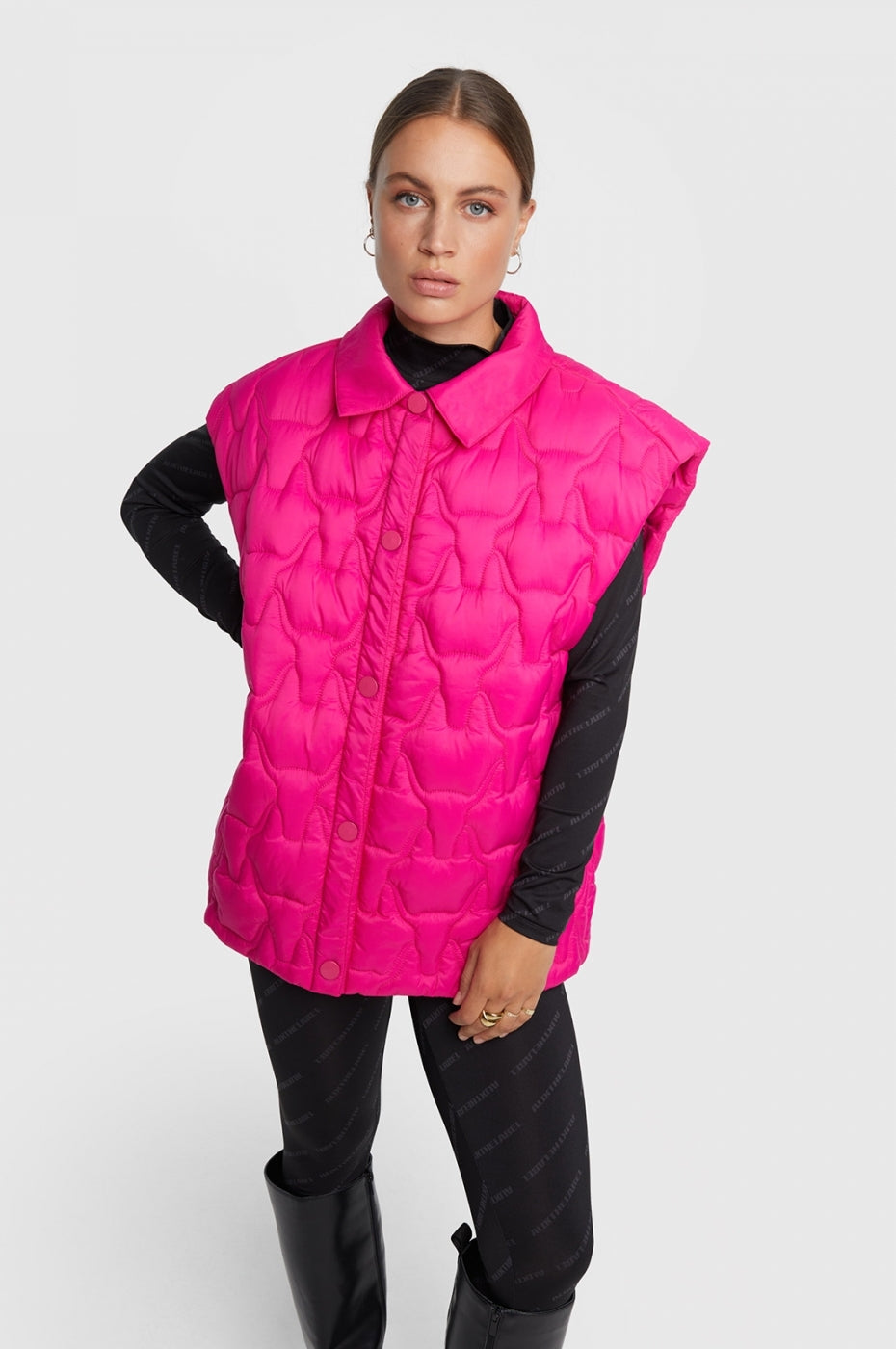 Chaleco acolchado fucsia