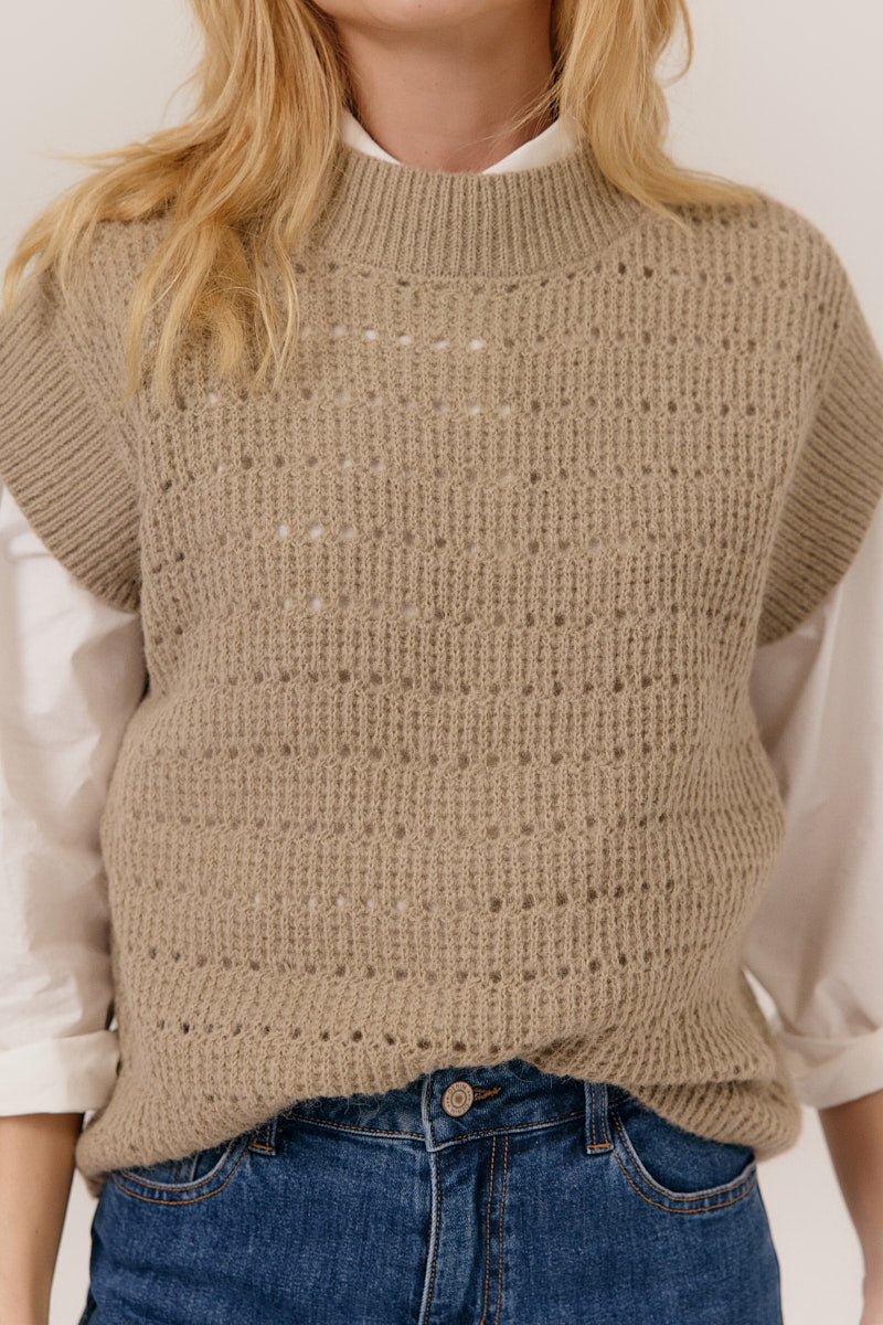 Chaleco de punto beige BERGLIND