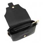 Bolso de piel con solapa negro BRENDA