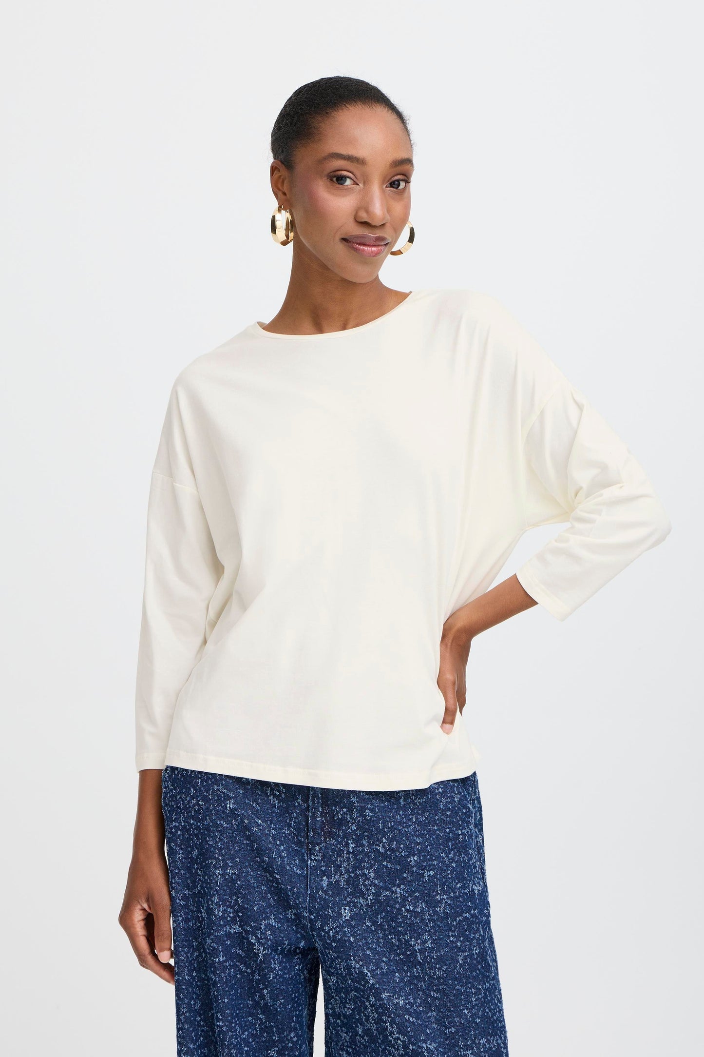Camiseta manga 3/4 blanca BINDU