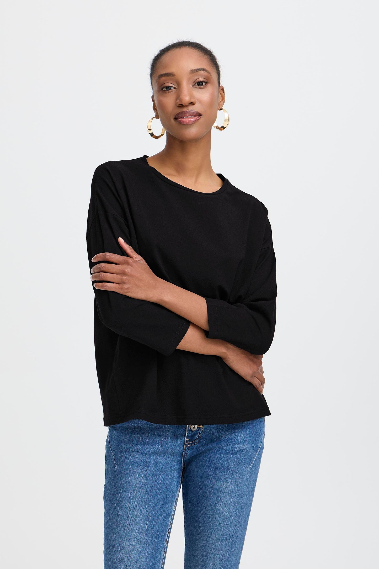 Camiseta manga 3/4 negra BINDU