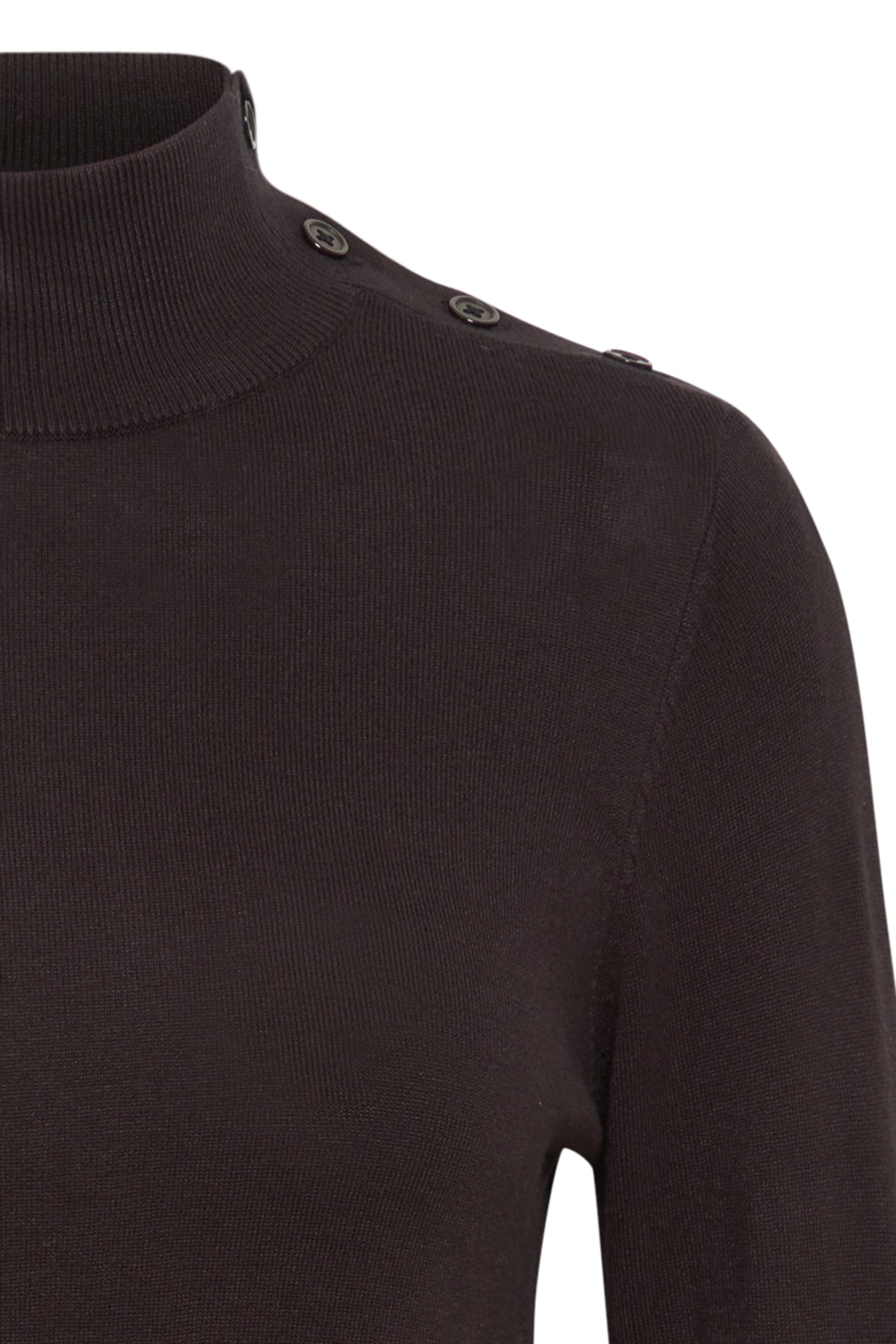 Jersey negro con cuello alto abotonado