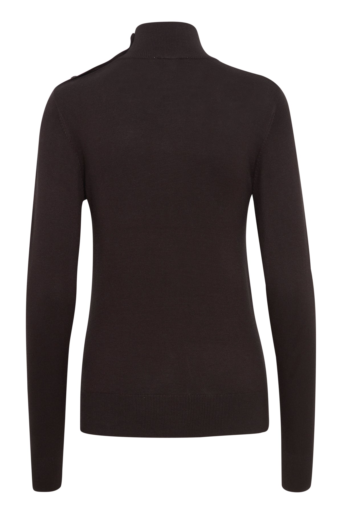 Jersey negro con cuello alto abotonado