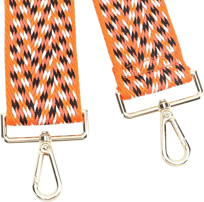 Correa de bolso estampado geométrico naranja