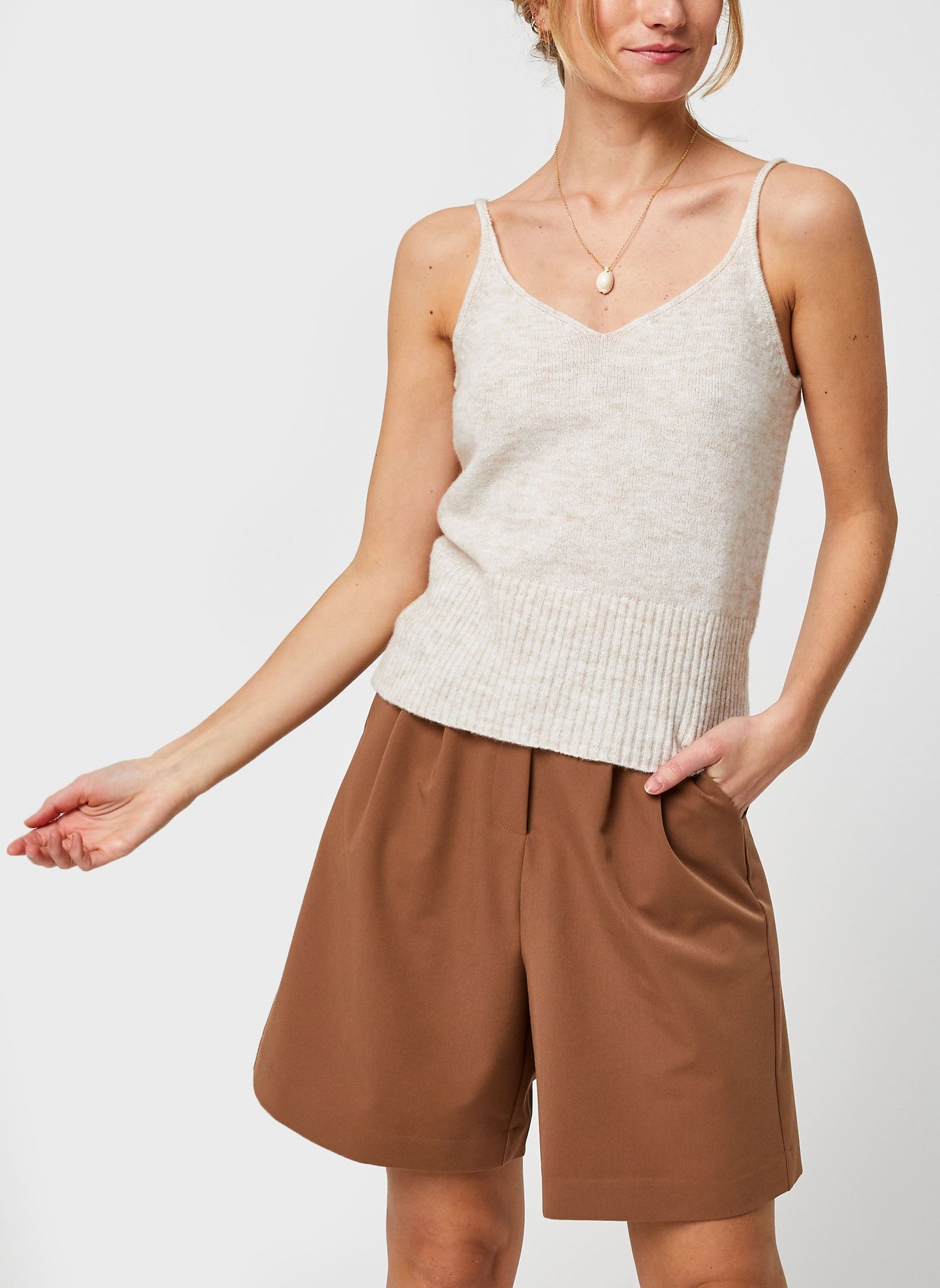 Top de punto beige CALI