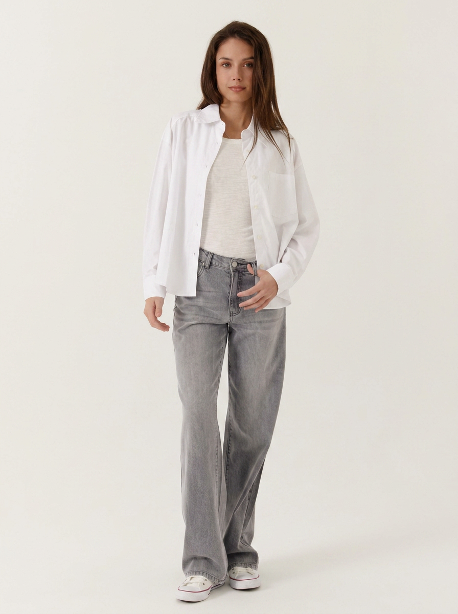 Camisa recta holgada blanco DALZEA