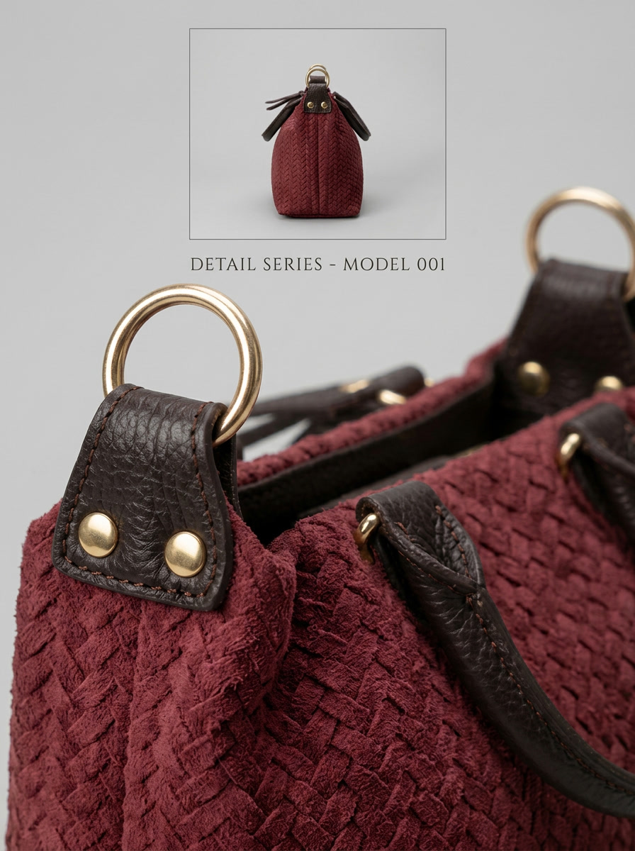 Bolso de piel rojo BRAID
