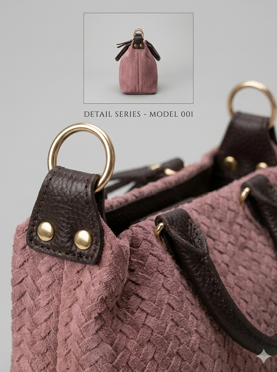 Bolso de piel rosa BRAID